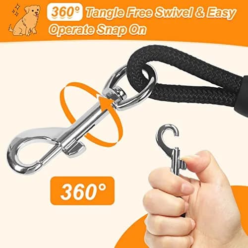 Vivifying 6m (20ft) Floating Dog Check Cord Leash | Durable Polypropylene Rope with Padded Handle & 360° Swivel Clasp thumbnail 4