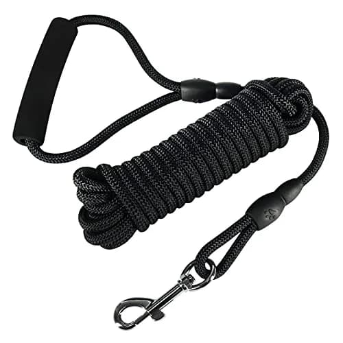 Vivifying 6m (20ft) Floating Dog Check Cord Leash | Durable Polypropylene Rope with Padded Handle & 360° Swivel Clasp - main product image