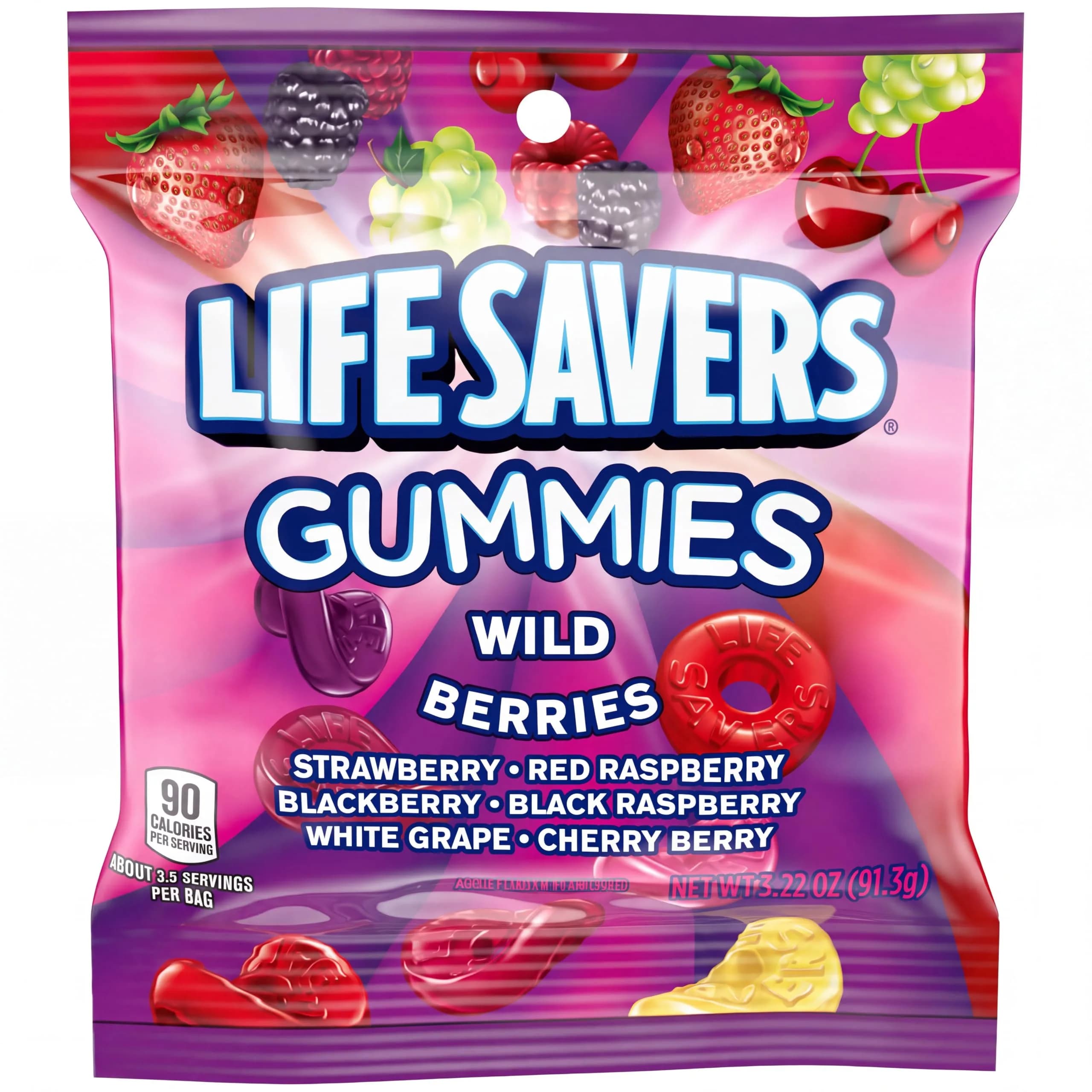 Life Savers-Gummies Candies Wild Berry 3.6oz | Chewy, Vegetarian Gummy Candy with Multicolor Flavors - main product image