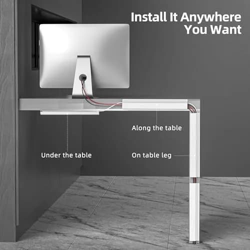 YECAYE White Cable Management Under Desk Kit | 2.4m (94.2 in) Total Length thumbnail 4