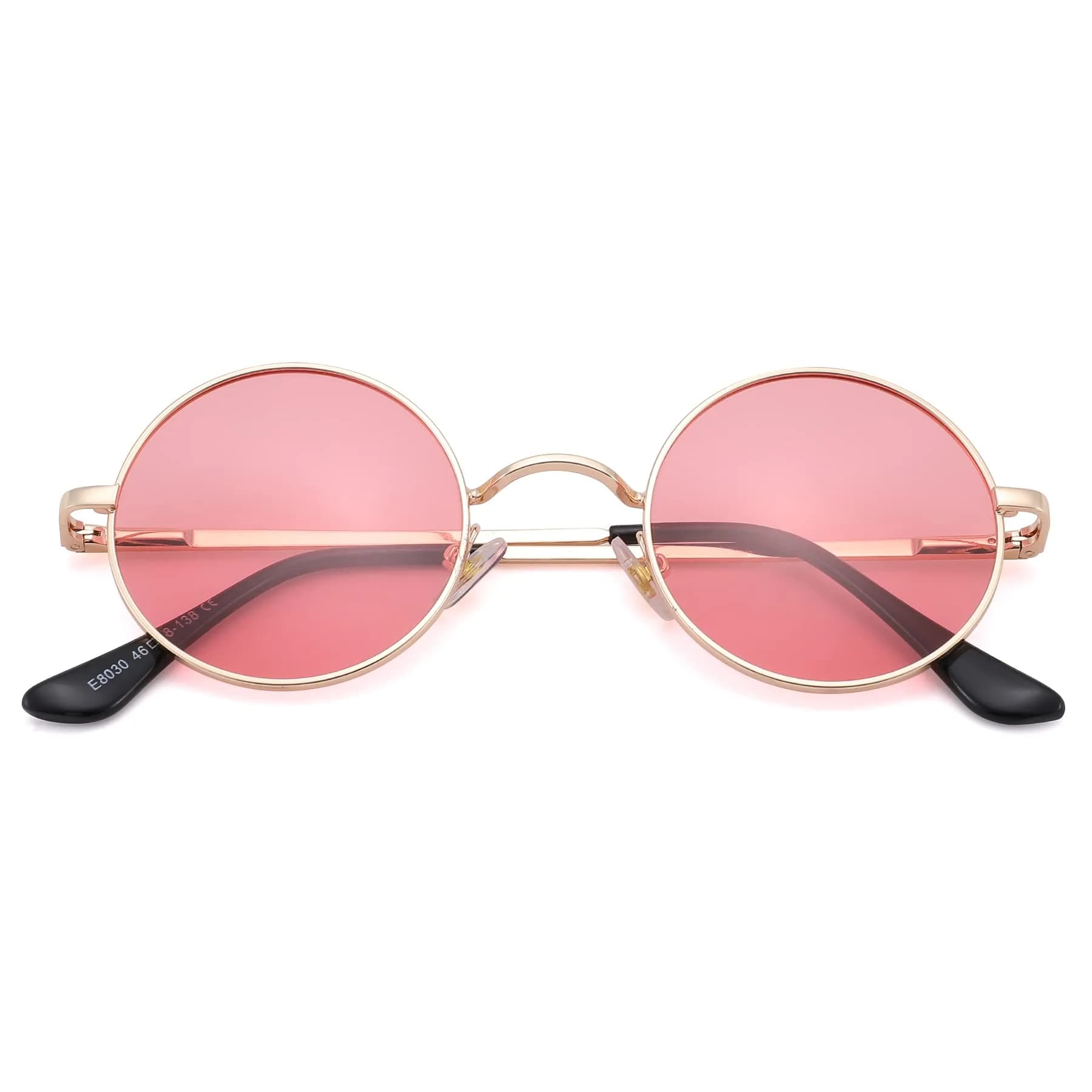 Pro Acme Small Round Sunglasses: Gold Frame & Transparent Pink Lens | UV400 Polarized - main product image
