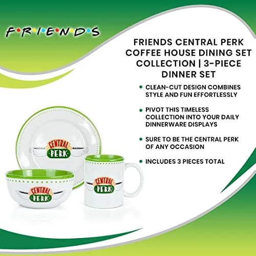 Ukonic Friends Central Perk Dinnerware Set | Official Ceramic Collection | 3-Piece thumbnail 6