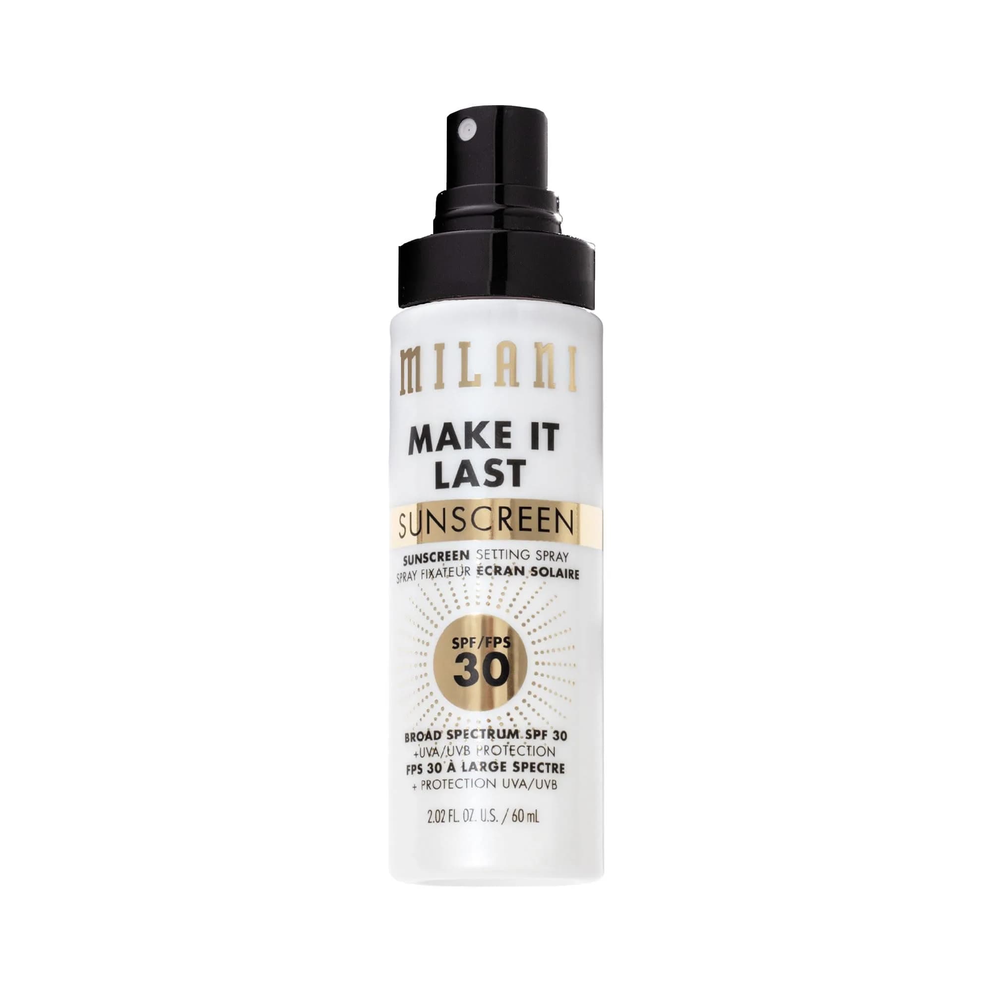Milani Make It Last Sunscreen Setting Spray SPF 30, 2 Fl Oz (59 ml) | Locks Makeup & Protects Skin — SPF