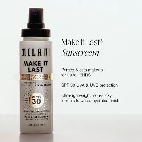 Milani Make It Last Sunscreen Setting Spray SPF 30, 2 Fl Oz (59 ml) | Locks Makeup & Protects Skin thumbnail 3