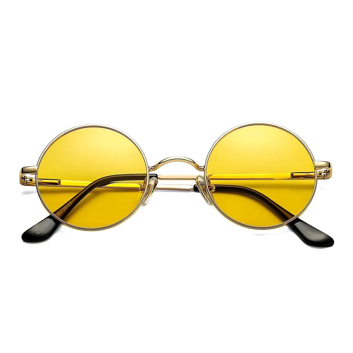 Pro Acme Small Round Polarized Sunglasses with UV400 Protection | Silver Frame, Black Lens