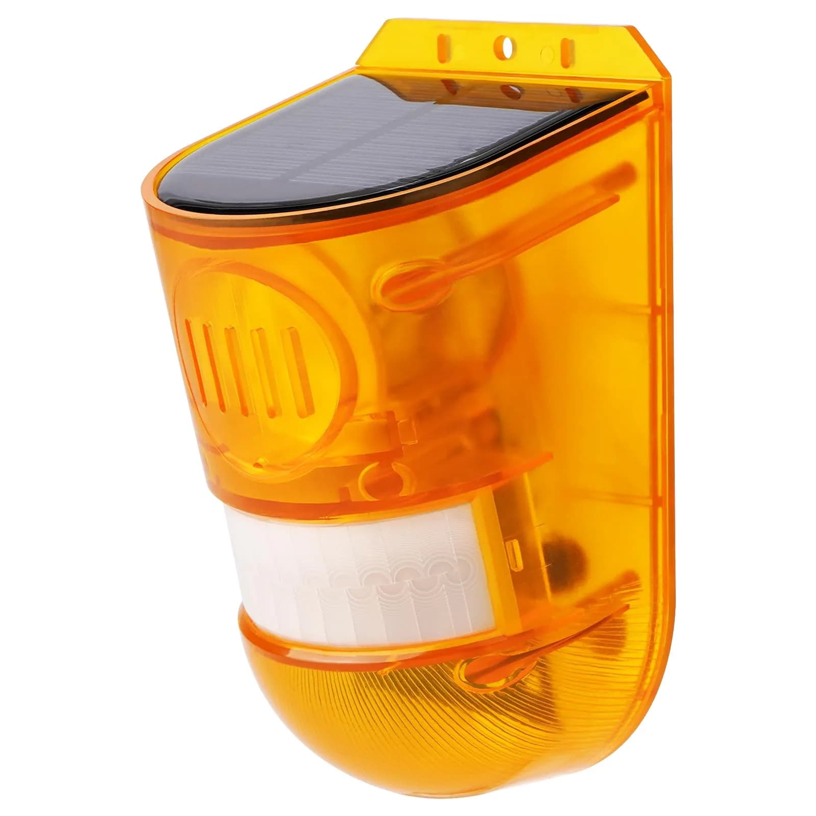 Aolyty Solar Motion Sensor Siren Alarm with Red Strobe Light & 110dB Siren | 800m Visibility - main product image