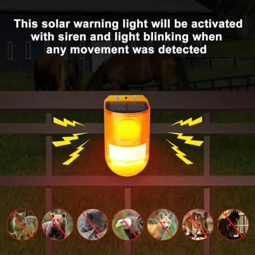Aolyty Solar Motion Sensor Siren Alarm with Red Strobe Light & 110dB Siren | 800m Visibility thumbnail 5