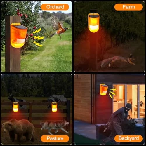 Aolyty Solar Motion Sensor Siren Alarm with Red Strobe Light & 110dB Siren | 800m Visibility thumbnail 6