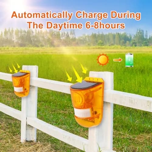 Aolyty Solar Motion Sensor Siren Alarm with Red Strobe Light & 110dB Siren | 800m Visibility thumbnail 2