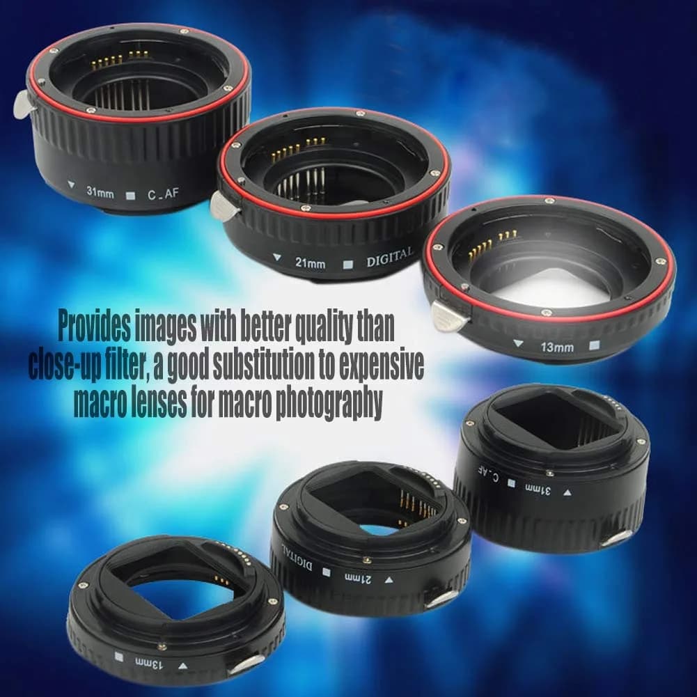 Bindpo Auto Focus Macro Extension Tube Set 13mm+21mm+31mm | Metal EF Mount for Close-Up Photography - view 5