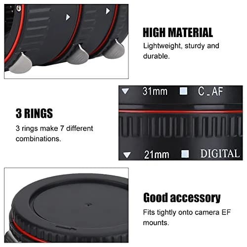 Bindpo Auto Focus Macro Extension Tube Set 13mm+21mm+31mm | Metal EF Mount for Close-Up Photography thumbnail 2