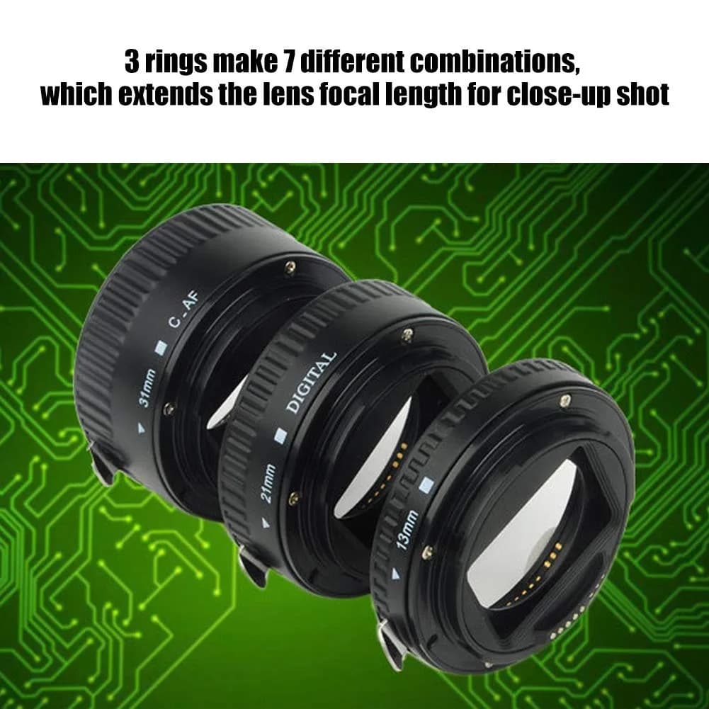 Bindpo Auto Focus Macro Extension Tube Set 13mm+21mm+31mm | Metal EF Mount for Close-Up Photography - view 4