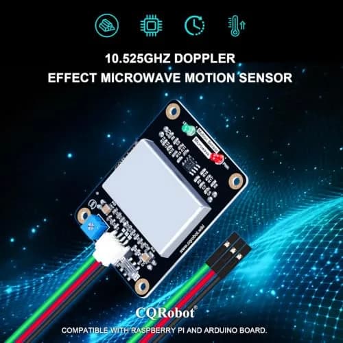 CQRobot Microwave Motion Sensor 10.525GHz Compatible with Arduino & Raspberry Pi | Long Detection Range thumbnail 2