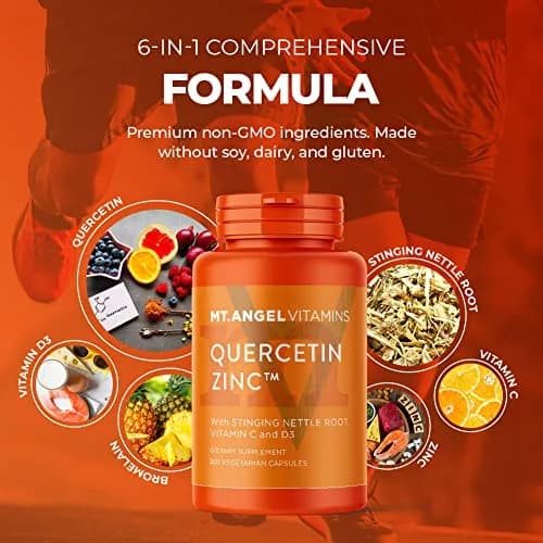 Mt. Angel Vitamins - Zinc Quercetin with Bromelain Supplement 500mg Capsules | Immune Support & Respiratory Health (300ct) thumbnail 6