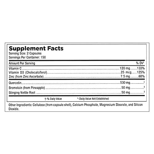Mt. Angel Vitamins - Zinc Quercetin with Bromelain Supplement 500mg Capsules | Immune Support & Respiratory Health (300ct) thumbnail 7