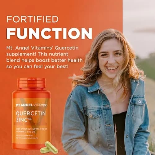 Mt. Angel Vitamins - Zinc Quercetin with Bromelain Supplement 500mg Capsules | Immune Support & Respiratory Health (300ct) thumbnail 2