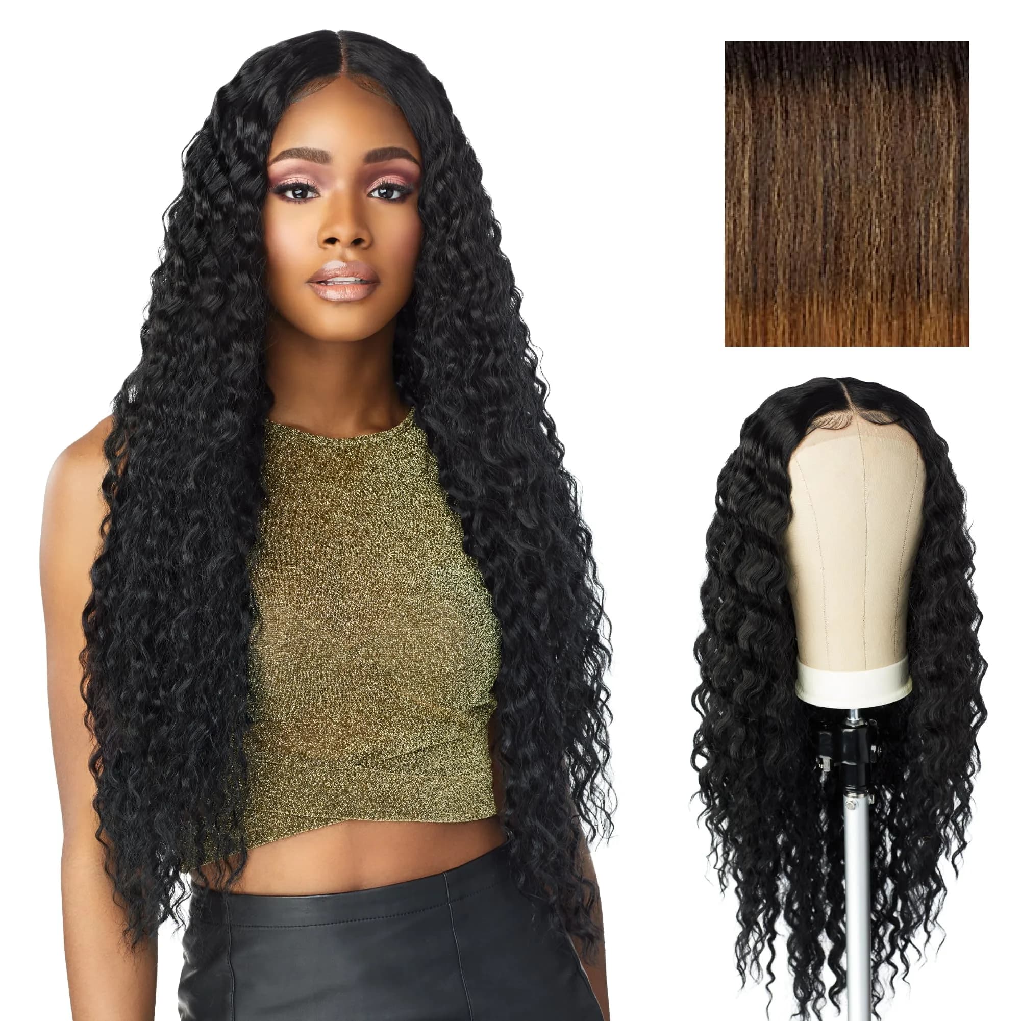 Sensationnel Butta LaceWig-Unit 3, T4/GOLDENBROWN | Glueless Synthetic Lace Front Wig with Pre-Plucked Hairline (70-120 chars) - main product image
