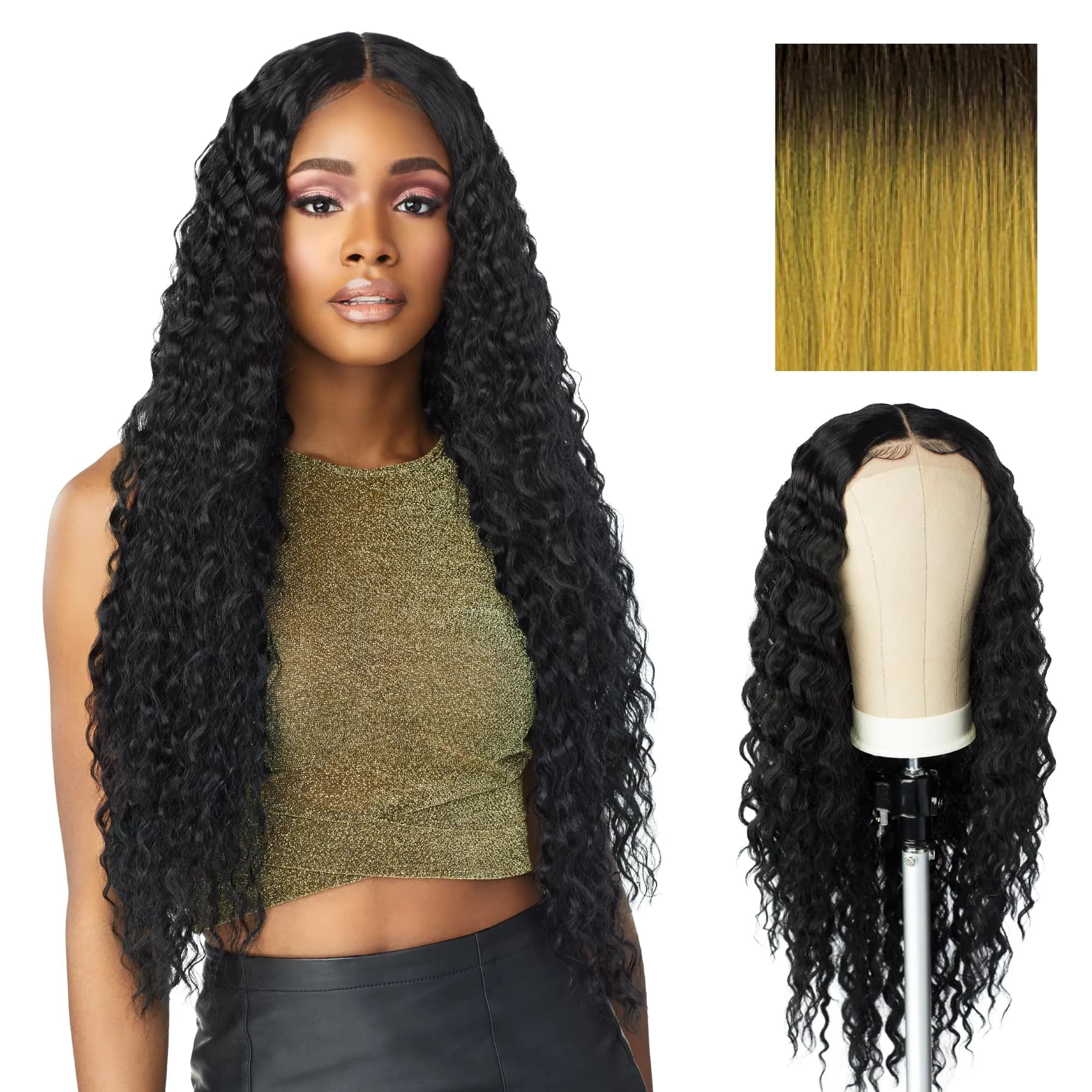 Sensationnel Butta LaceWig-Unit 3, T4/MUSTARD | 5 Inch Deep Lace, Pre-Plucked, Synthetic, Melts Seamlessly (70-120 chars)
