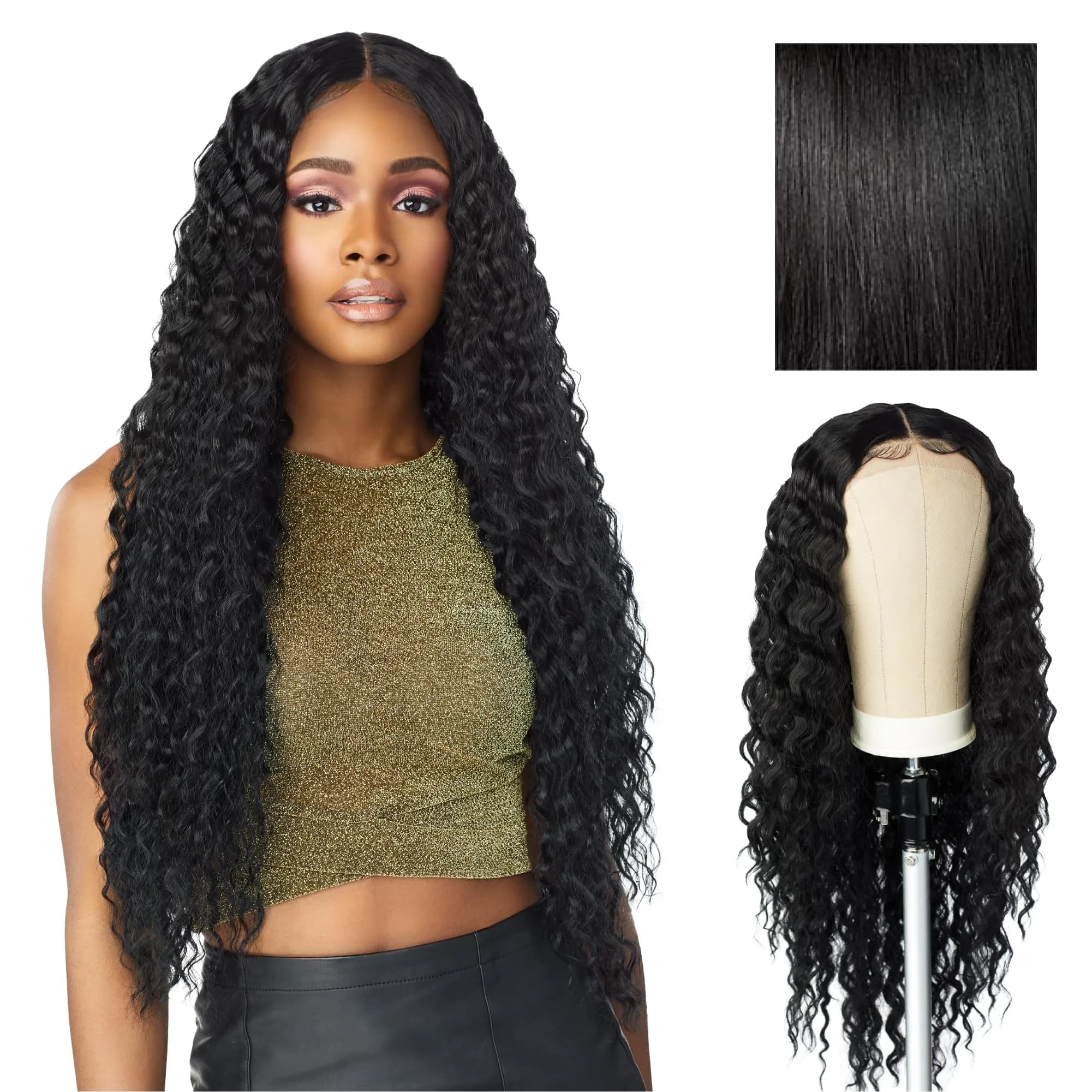 Sensationnel Butta LaceWig-Unit 3, Jet Black 1 | 5 Inch Deep Lace Frontal, Synthetic, Pre-Plucked, Natural Look
