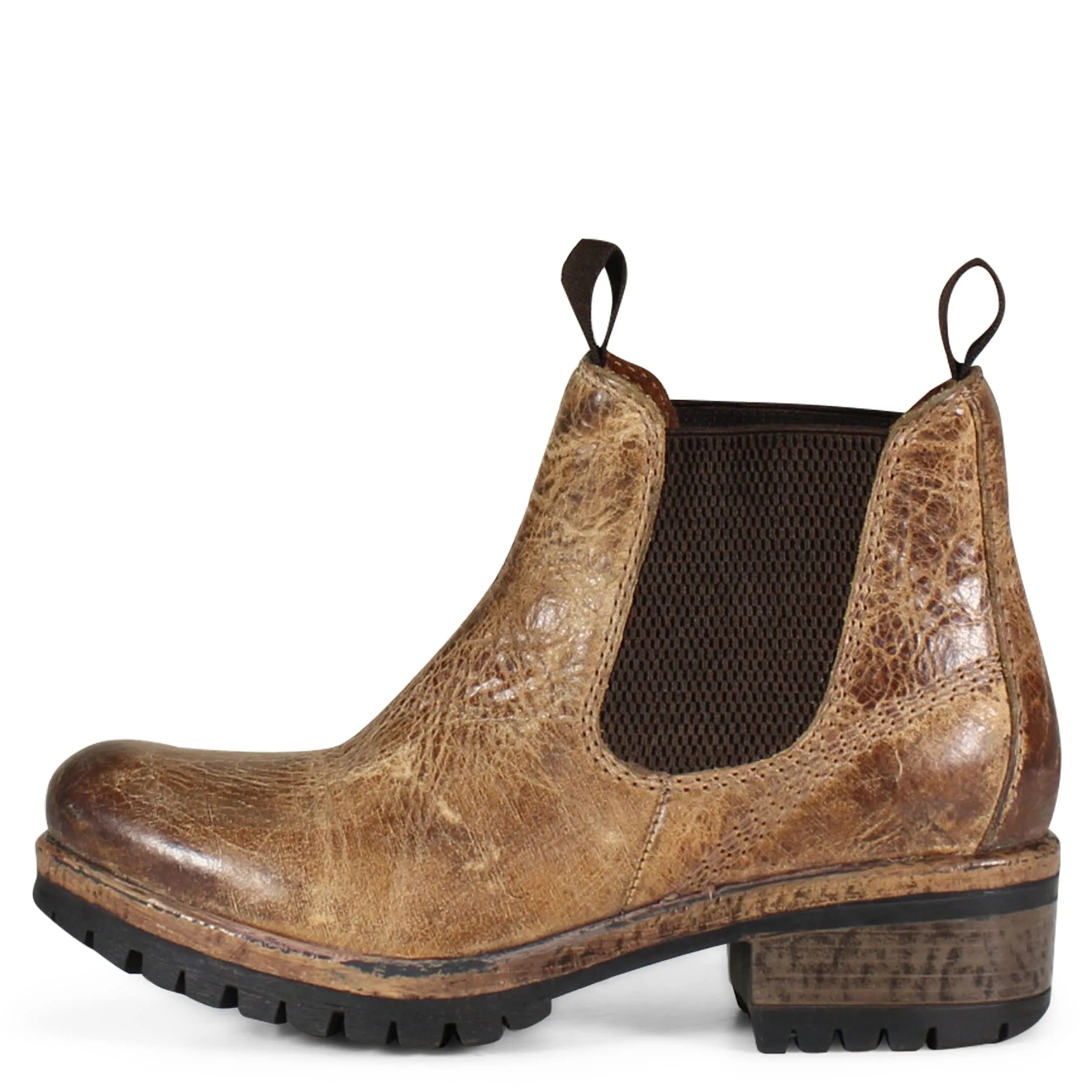 Diba True Say So Casual Boots Ankle Low Heel 8.5 US | Vintage Leather, 1.75" Heel, Brown - main product image