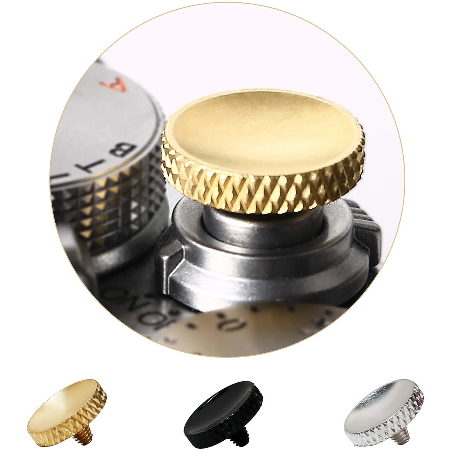 Panzong Pure Copper Concave Shutter Release Button (3 Pack, 11mm) | Enhances Camera Feel & Style
