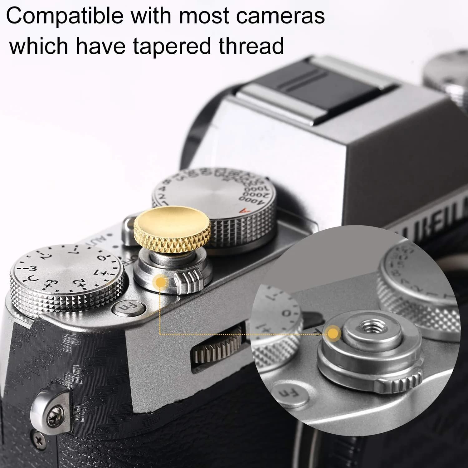 Panzong Pure Copper Concave Shutter Release Button (3 Pack, 11mm) | Enhances Camera Feel & Style - view 4