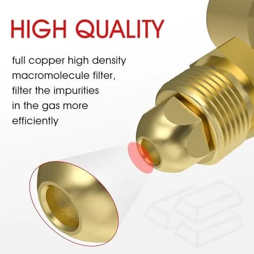 YESWELDER Welding Gas Flowmeter Regulator with CGA-580 Inlet & 0-4000 PSI Gauge | Integrated Brass Construction thumbnail 5