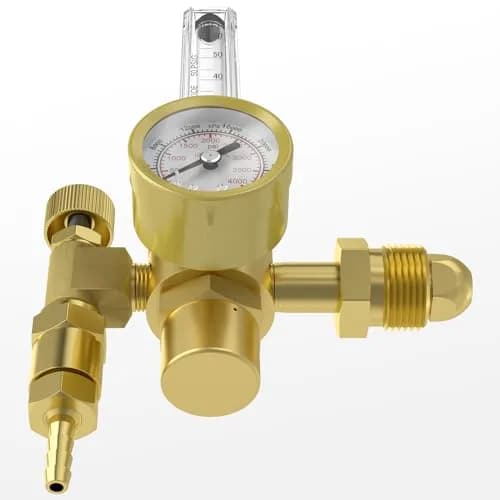 YESWELDER Welding Gas Flowmeter Regulator with CGA-580 Inlet & 0-4000 PSI Gauge | Integrated Brass Construction thumbnail 9