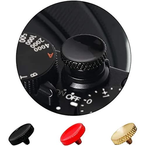 Panzong Metal Concave Shutter Release Button (3 Pack, Red Gold Black) | Enhances Camera Comfort & Style thumbnail 1