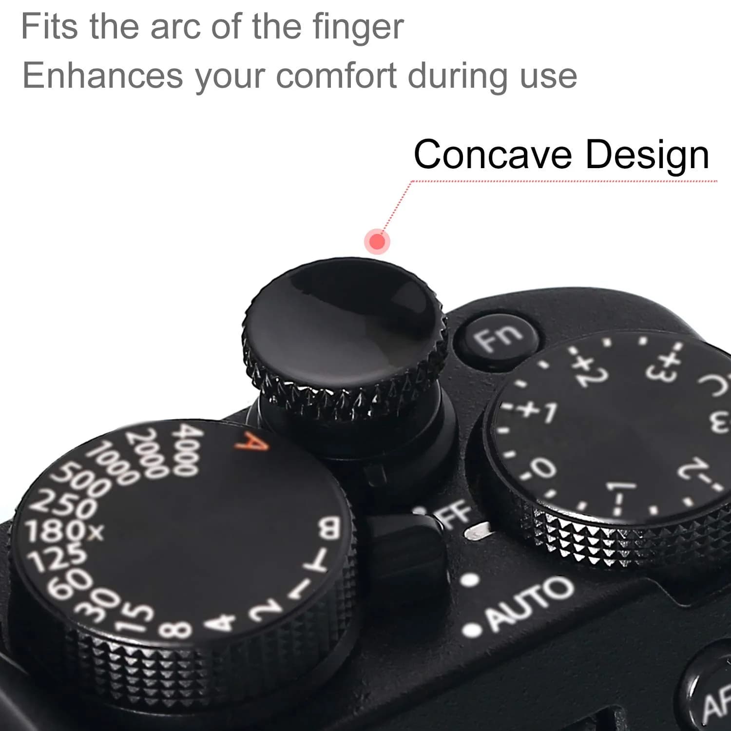 Panzong Metal Concave Shutter Release Button (3 Pack, Red Gold Black) | Enhances Camera Comfort & Style - view 2