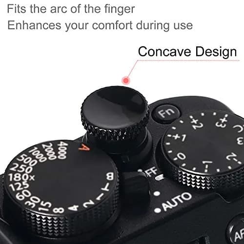 Panzong Metal Concave Shutter Release Button (3 Pack, Red Gold Black) | Enhances Camera Comfort & Style thumbnail 2