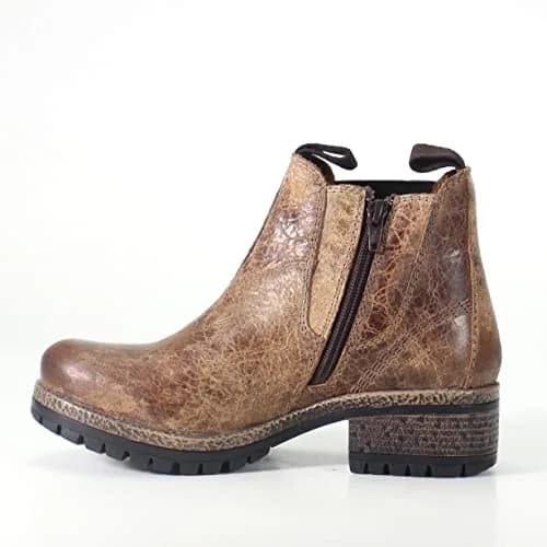 Diba True Say So Round Toe Zippered Casual Boots Ankle Low Heel 1-2" - Brown - Size 7 M thumbnail 4