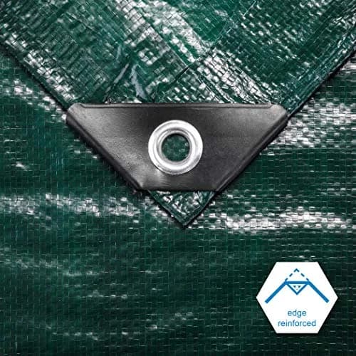 CARTMAN 8x10Ft Waterproof Poly Tarp Cover 8 Mil | Heavy Duty, Green, Outdoor Use thumbnail 4