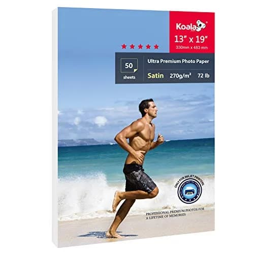 KOALA PAPER Resin Coated 13x19 Inch Satin Photo Paper 50 Sheets | High Definition Inkjet Printing thumbnail 1