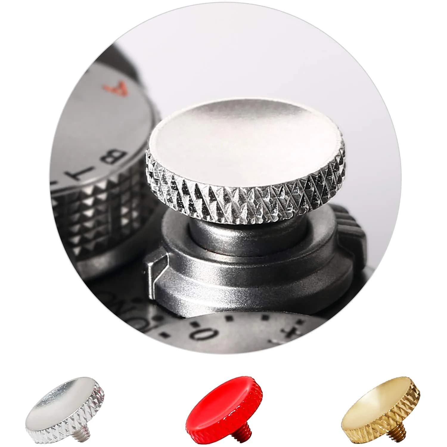 Panzong Pure Copper Soft Shutter Release Button (3 Pack, Red Gold Silver) | Enhances Camera Feel & Style