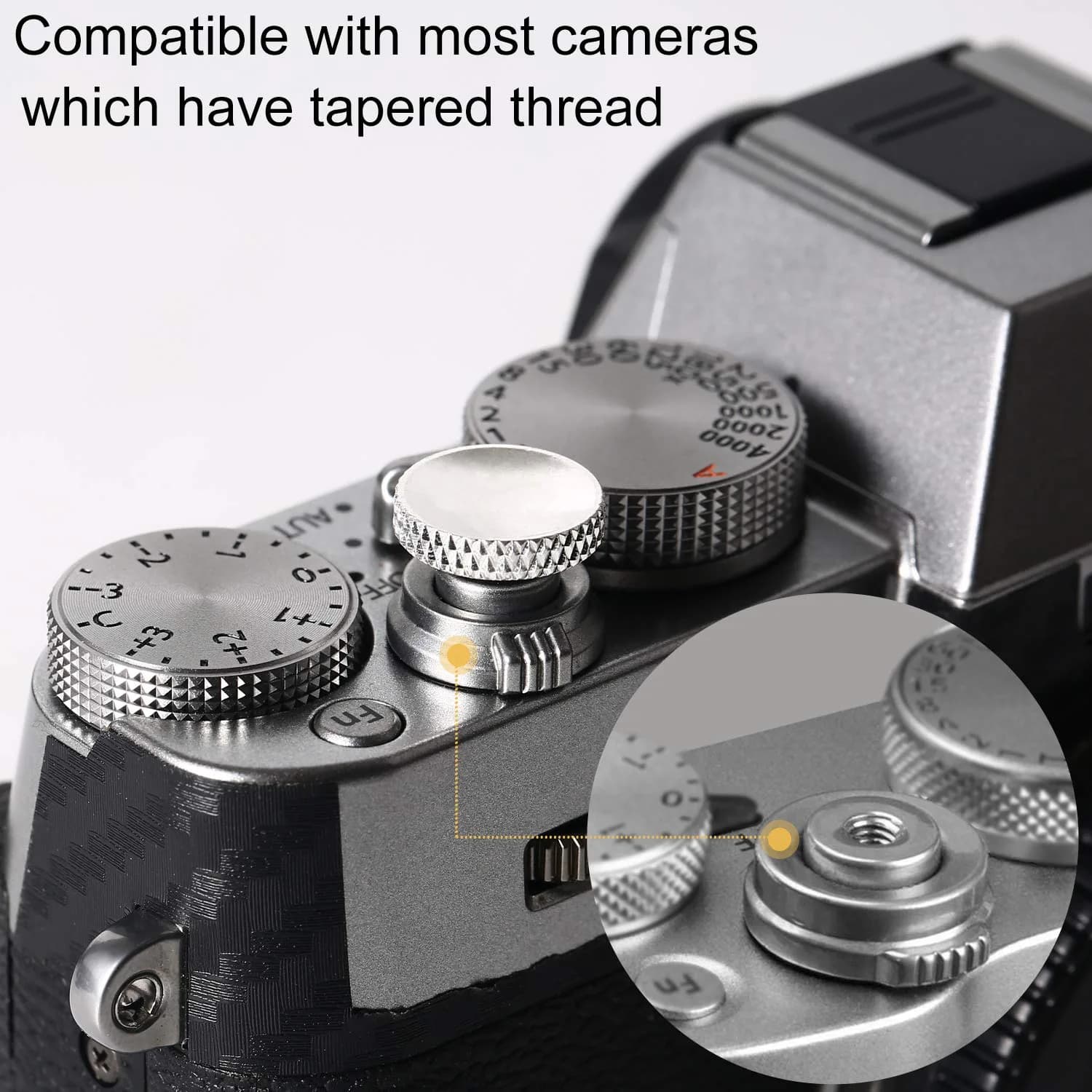 Panzong Pure Copper Soft Shutter Release Button (3 Pack, Red Gold Silver) | Enhances Camera Feel & Style - view 4