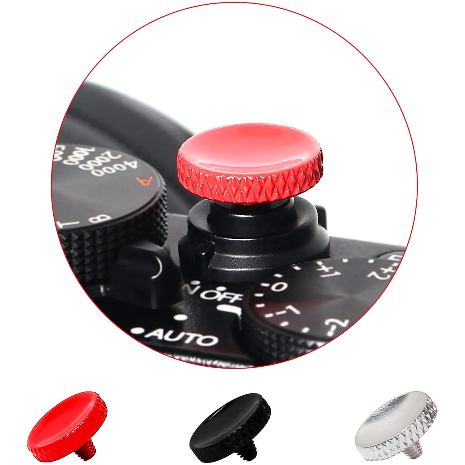 Panzong Soft Shutter Release Button (3 Pack) | Metal Concave Design for Enhanced Comfort - main product image