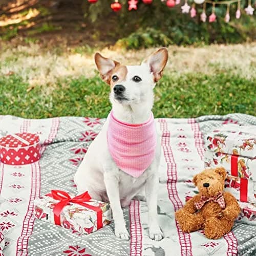PAWCHIE Reversible Floral Dog Bandanas - 5 Pack | Adjustable Soft Square Scarves for Small Dogs & Cats thumbnail 9