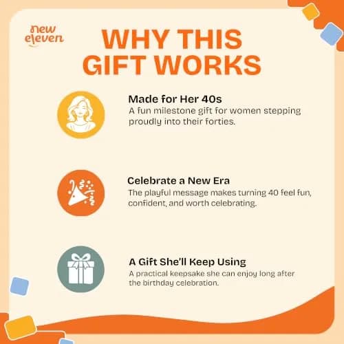 NewEleven 40th Birthday Tumbler Gift for Women - 12 Oz Insulated Cup | Birthday Decorations For Women | Gift Ideas For Wife, Mom, Friends, Sister thumbnail 3