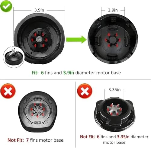 Feilifan 6-Fin Male Blade Replacement for Ninja Blender BL480W-70, BL450-70, BL451-70 (10 cm Diameter) thumbnail 5