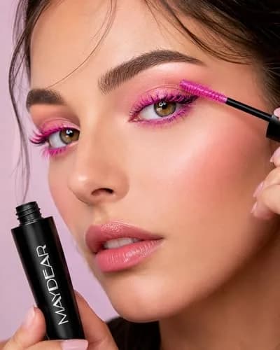 Maydear Rose Colored Mascara for Eyelashes, Waterproof Lengthening & Volumizing, 10.35ml (0.35 Fl Oz) | Smudge-Proof for Party & Stage thumbnail 3