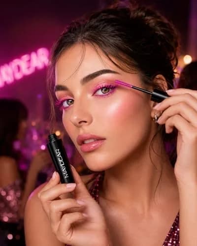 Maydear Rose Colored Mascara for Eyelashes, Waterproof Lengthening & Volumizing, 10.35ml (0.35 Fl Oz) | Smudge-Proof for Party & Stage thumbnail 4