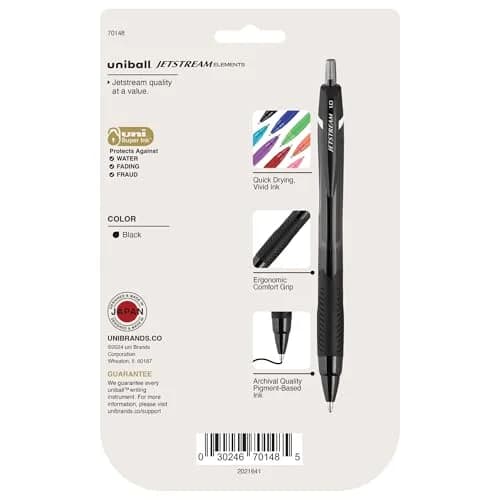 Uni-Ball Jetstream Elements Ballpoint Pens, 1.0mm, Black Ink, 5 Pack | Smooth Writing & Quick-Drying Hybrid Ink thumbnail 7