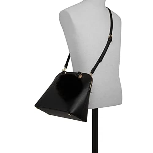 ALDO Women's Galilini Dome Bag, Black | Structured Faux Leather Handbag with Zipper Closure thumbnail 6