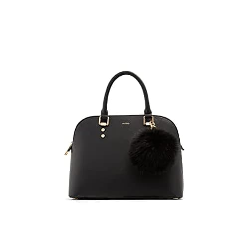 ALDO Women's Galilini Dome Bag, Black | Structured Faux Leather Handbag with Zipper Closure thumbnail 1