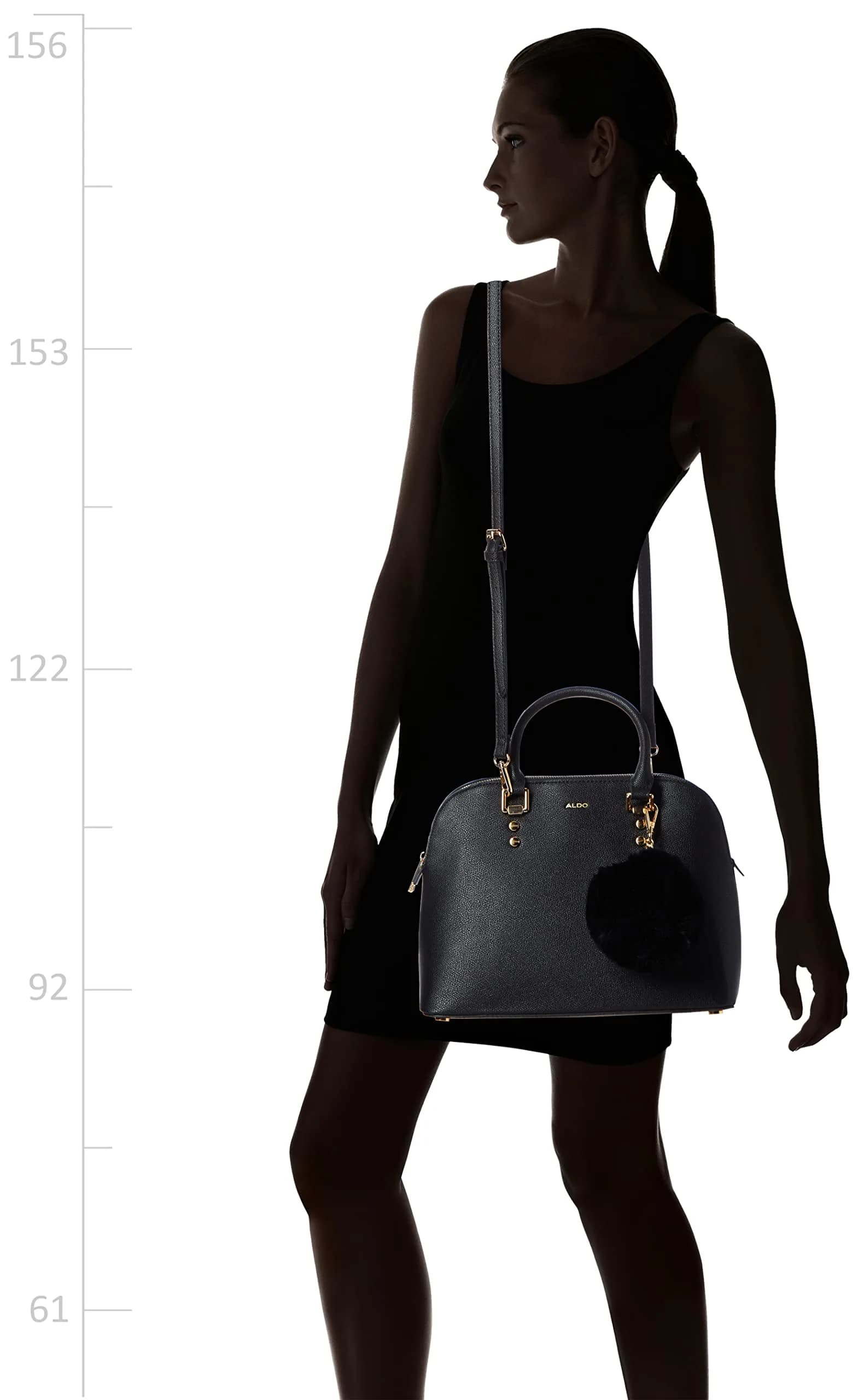 ALDO Women's Galilini Dome Bag, Black | Structured Faux Leather Handbag with Zipper Closure - view 2