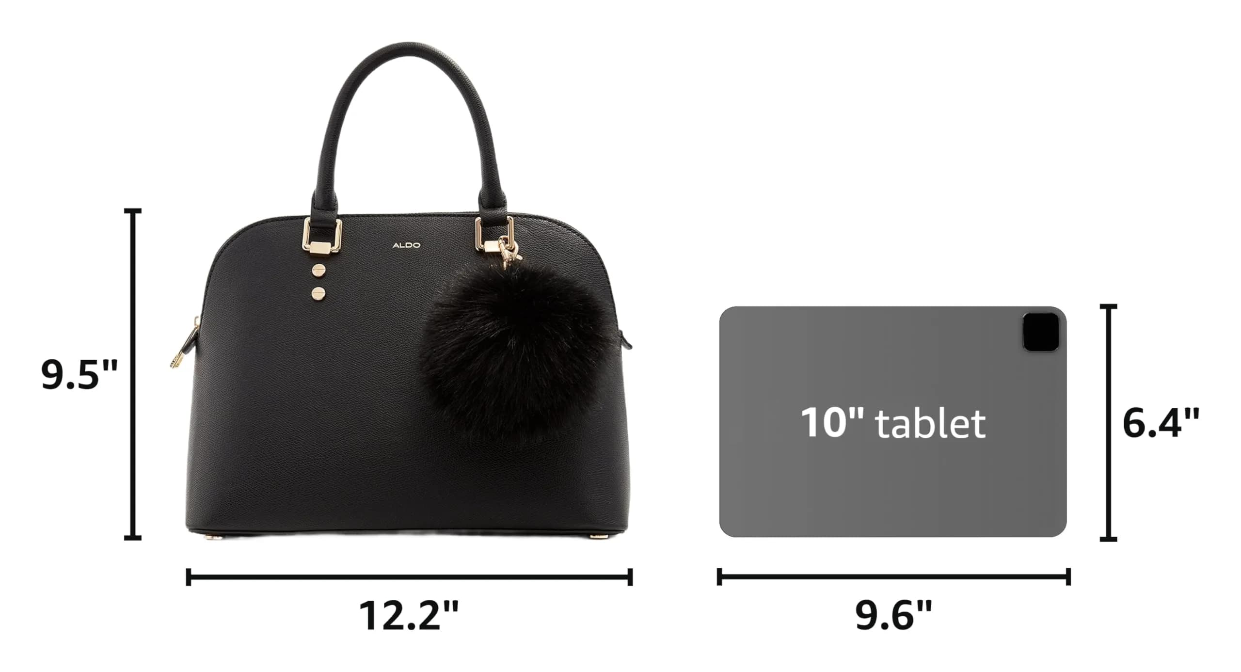 ALDO Women's Galilini Dome Bag, Black | Structured Faux Leather Handbag with Zipper Closure - view 3