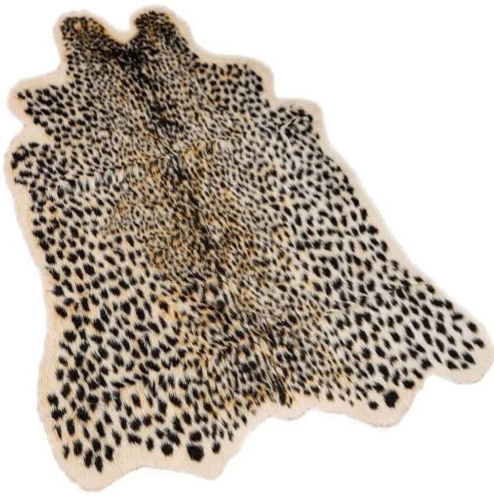 Asuprui Red Deer Hide Rug 0.98m x 0.64m (3.2ft x 2.1ft) | Authentic Animal Skin Carpet for Bedroom — Leopard Print