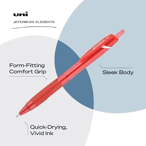 Uni-Ball Jetstream Elements Ballpoint Pens, 1.0mm Medium Point, Assorted Ink, 6 Pack | Smooth Hybrid Ink thumbnail 4