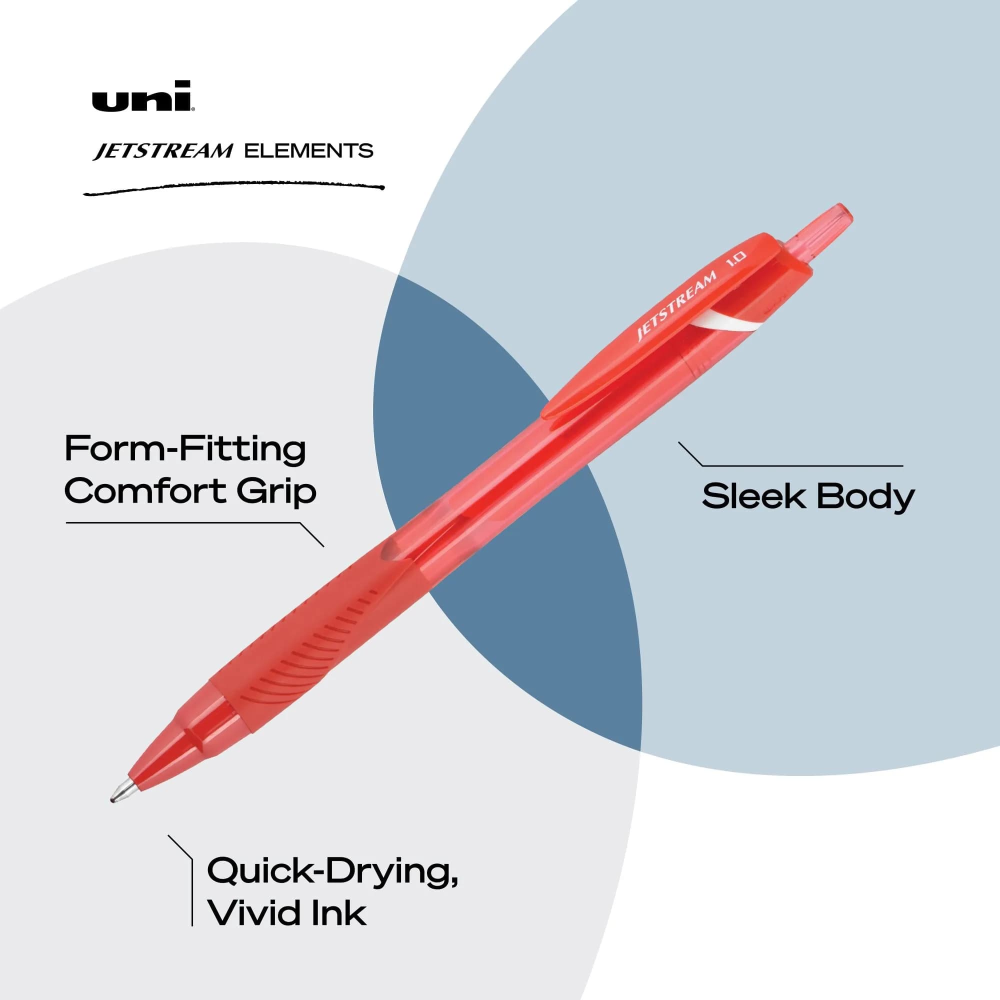 Uni-Ball Jetstream Elements Ballpoint Pens, 1.0mm Medium Point, Assorted Ink, 6 Pack | Smooth Hybrid Ink - view 4
